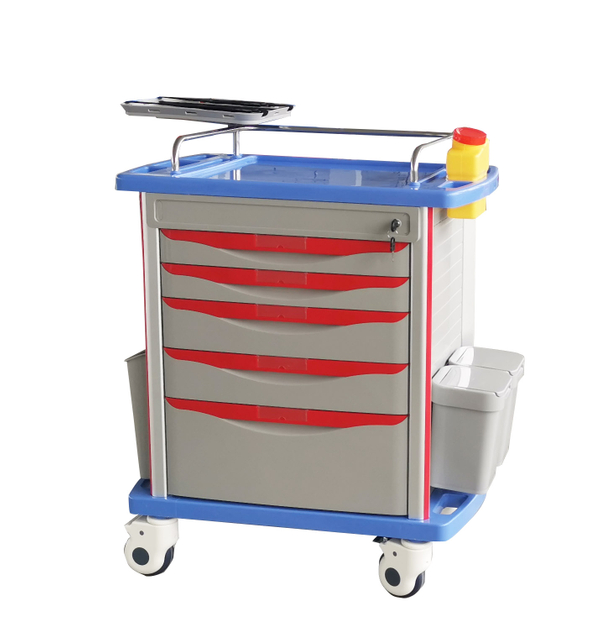 HC-75001B ABS Hospital Furniture Emergency Trolley