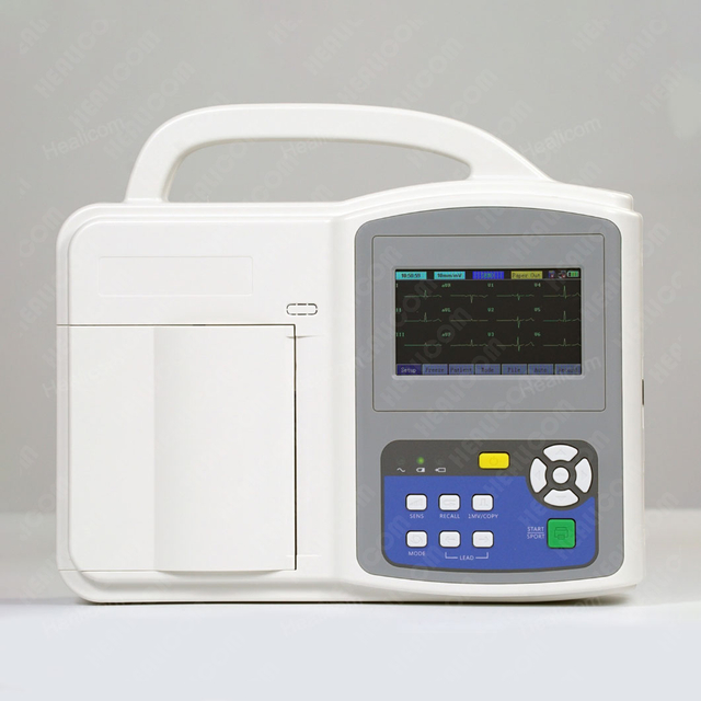 HE-03H 06H Medical Portable 4.3 inch Color LCD 3 Channel Digital Electrocardiograph