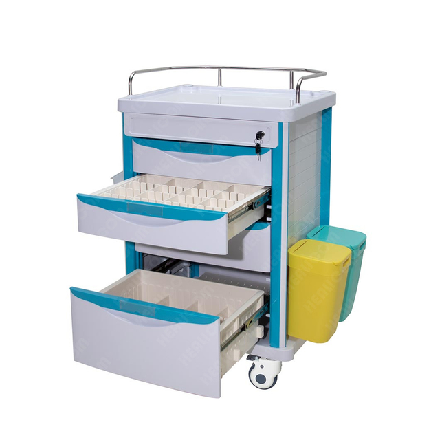 HMT-62512B Luxury ABS Medical Emergency Medicine Trolley