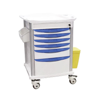 HMT-75076A6 Hospital Furniture Medical ABS Plastic Emergency Trolley Medicine Cart