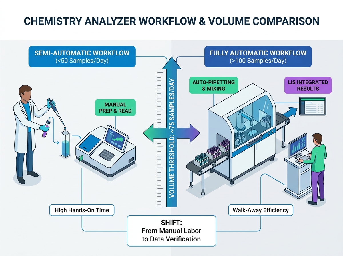 Fully Automatic Chemistry Analyzer operating in a modern laboratory setting
