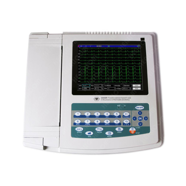 HE-12D Portable 9 inch touch screen 12 Channel Color LCD Screen Digital ECG Machine