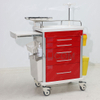 HET-62332A7 Hospital Furniture Medical Movable First Aid Cart ABS Emergency Trolley