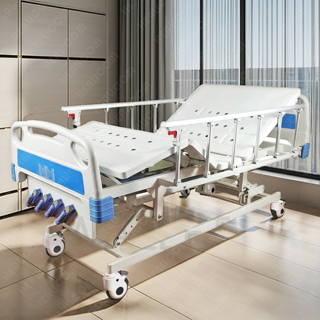 HFD-1-2 Hospital Manual Five Function Four Cranks Medical Patient Nursing Bed