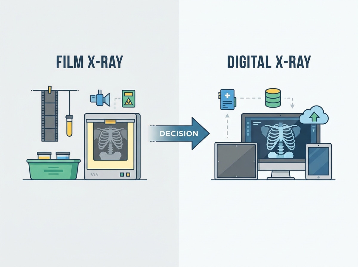 Digital radiography sensor and film comparison