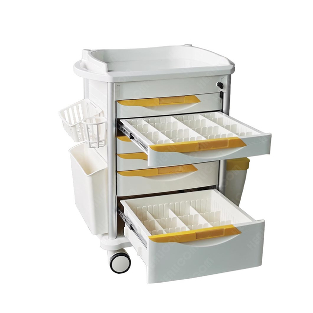 HMT-76076A6 Mobile ABS Emergency Medicine Trolley Medical Crash Cart