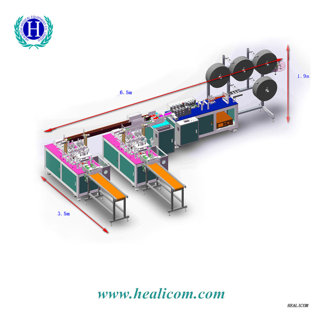 Medical Face Production Equipment Fully automatic 3 Ply disposable face mask making machine