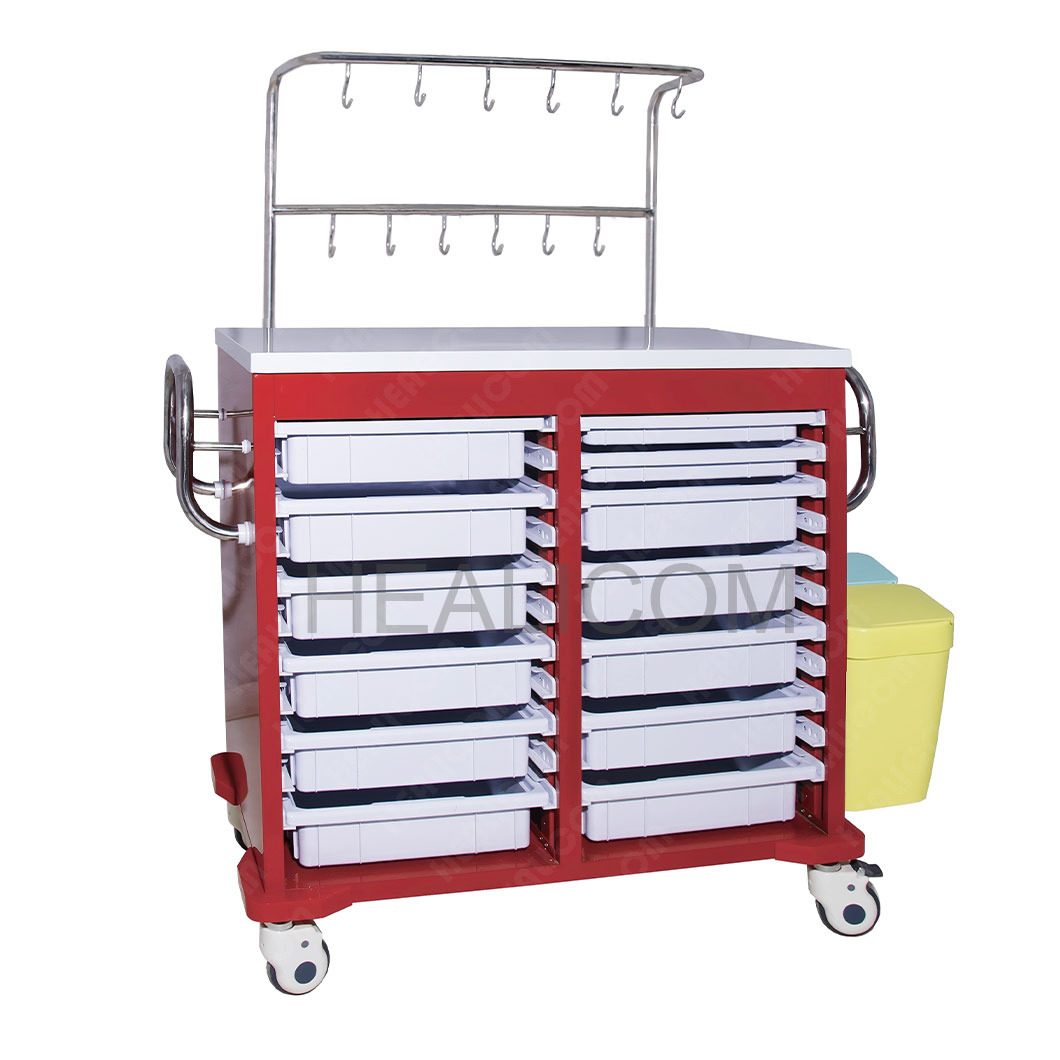 HITT-93007C Medical Multifunction Cart Hospital Emergency Infusion Trolley