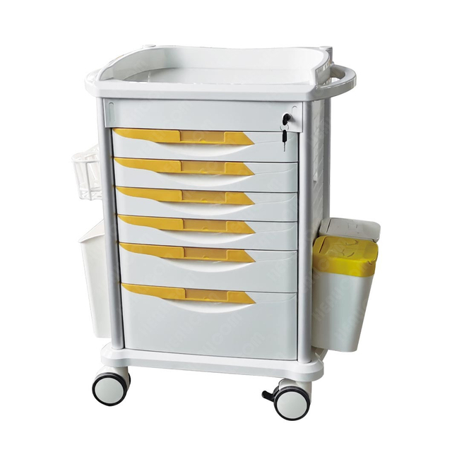 HMT-76076A6 Mobile ABS Emergency Medicine Trolley Medical Crash Cart