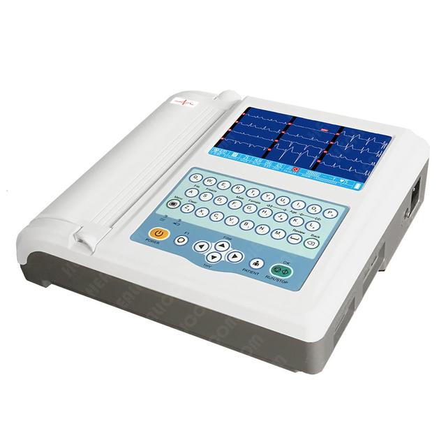 HE-12A1 Portable 12 Channel 7 Inch Color LCD Rechargeable Digital ECG Machine