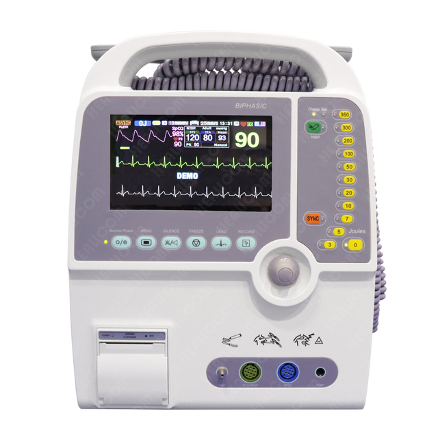 HC-8000C Portable Biphasic Emergency Cardiac External Defibrillator Monitor