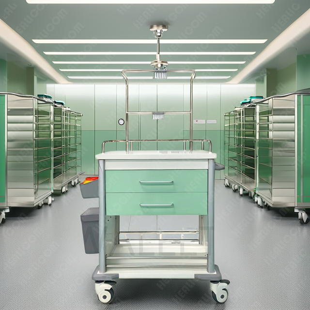 HZX-07 ABS Emergency Transfusion Clinic Movable Medicine Trolley Infusion Cart
