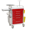 HET-62332A7 Hospital Furniture Medical Movable First Aid Cart ABS Emergency Trolley