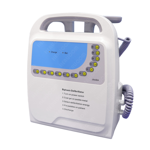 HC-8000A Medical Portable Biphasic Cardiac External Defibrillator With English voice