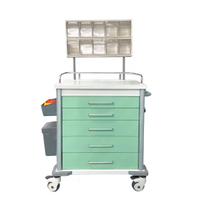 HZX-02 Medical Crash ABS Plastic Hospital Treatment Cart Emergency Trolley