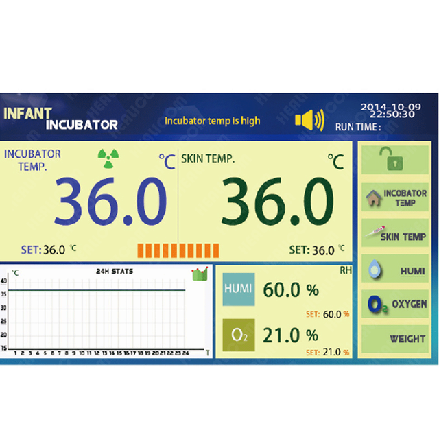 H-760 LCD Touch Screen Baby Neonatal Infant Incubator
