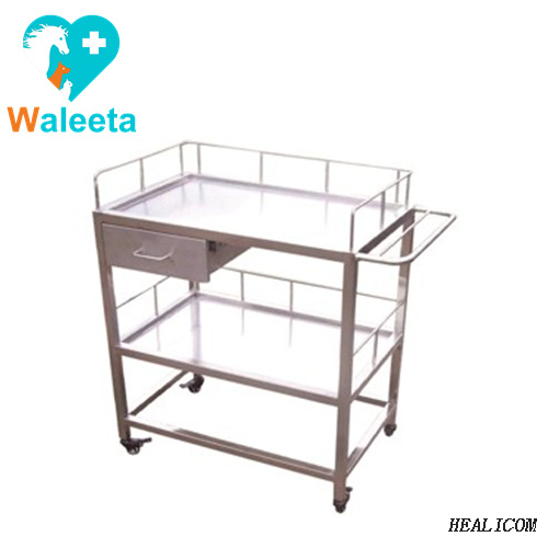 Stainless Steel WT-39 Customize Mobile Drawer Veterinary Equipment Animal Clinic Vet Trolley