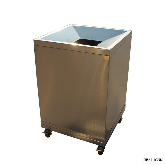 High Quality 304 Stainless Steel Mobile Detachable Top Cover Sturdy Durable Veterinary Rubbish Bin